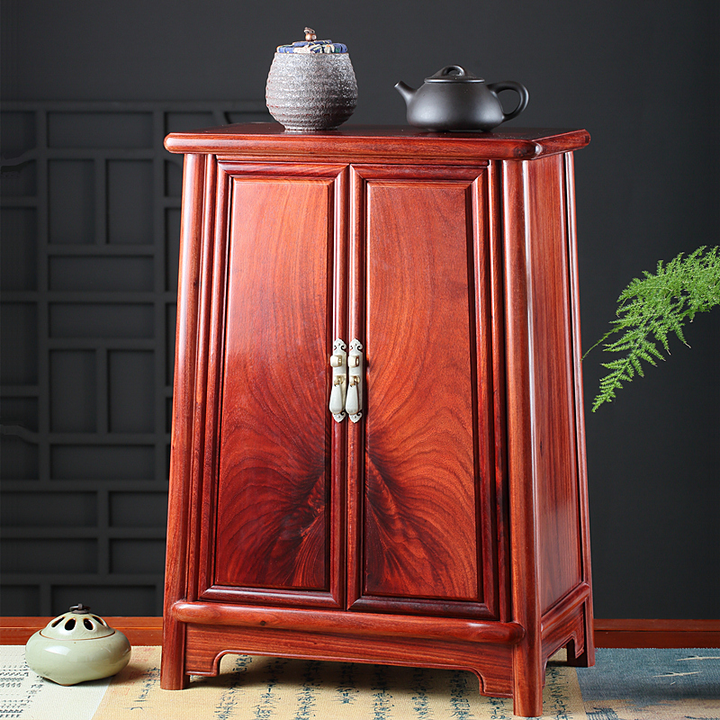 Africa Purple Sandalwood Rounded Corner Cabinet Red Wood Lockers Book Room Tea Room Dining Side Genguan Cabinet Table Placement Cabinet