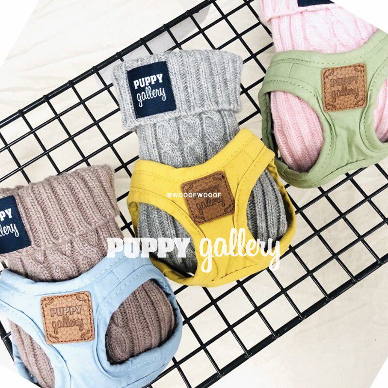 South Korea Puppy Gallery Macron Chest Back Traction Vest Style Full Cotton Small Dog Walking Dog Traction Rope