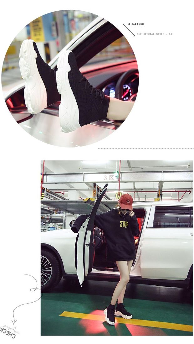 Giày vớ nữ phiên bản Hàn Quốc của ulzzang hoang dã 2018 mùa thu tăng đế dày thể thao giản dị hip hop giày cao triều giày chelsea boot