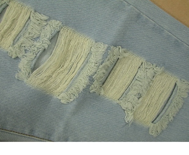 Quần jeans ống rộng 30 yard bf lỗ cũ cá tính thời trang cặp đôi mới mỏng thẳng * L49 / 81A-22 áo khoác nam hàng hiệu