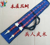 Beech wood double Mace double whip Tower Festival Mace solid wood body pure copper equipment traditional martial arts equipment film and television props