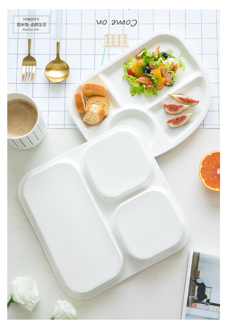 Yomerto ceramic tableware frame plate white children creative plate hot dish plate household FanPan particulary if plate