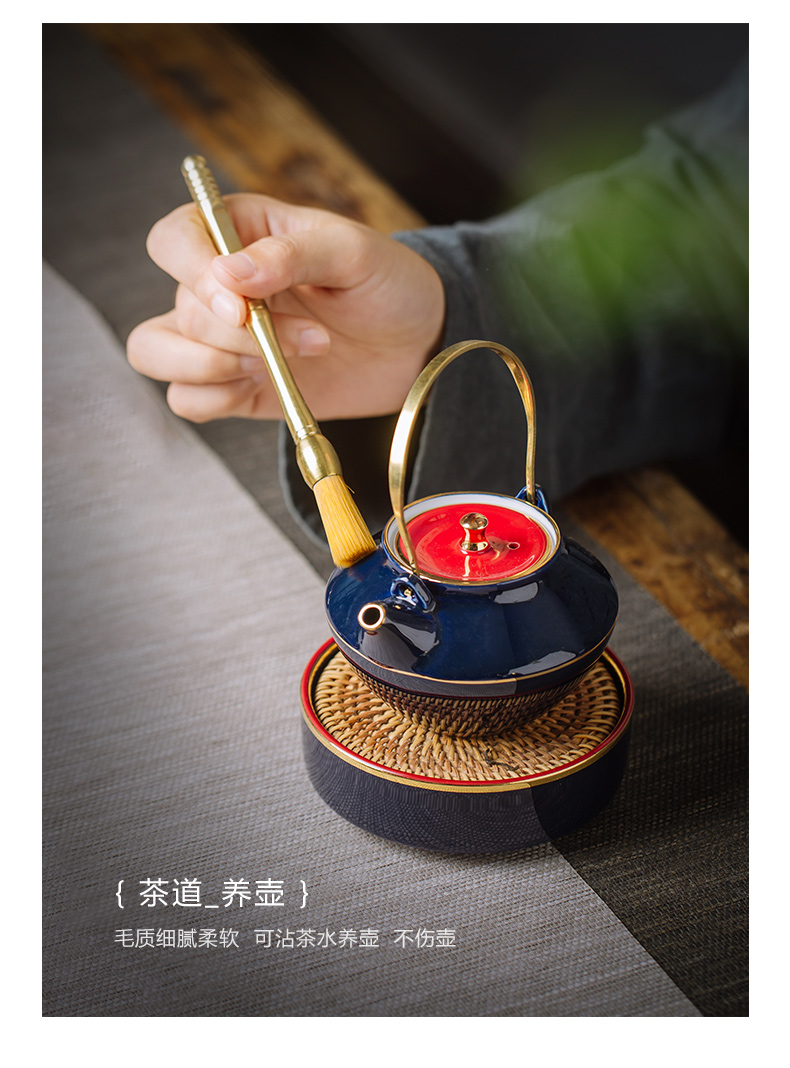 Regnant yipin ceramic tea six gentleman 's suit pure copper household kung fu tea tea accessories clamps to tea