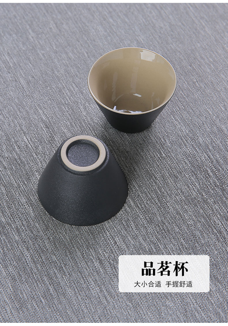 Japanese ceramics crack cup portable receive package travel is suing tea tea teapot teacup small suit