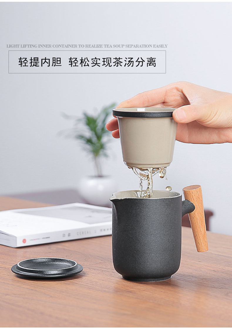 Japanese ceramics crack cup portable receive package travel is suing tea tea teapot teacup small suit