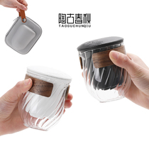 Minimalist portable fast guest cup anti-burn ceramic one-pot glass travel Gongfu tea with custom-made small suit customizable