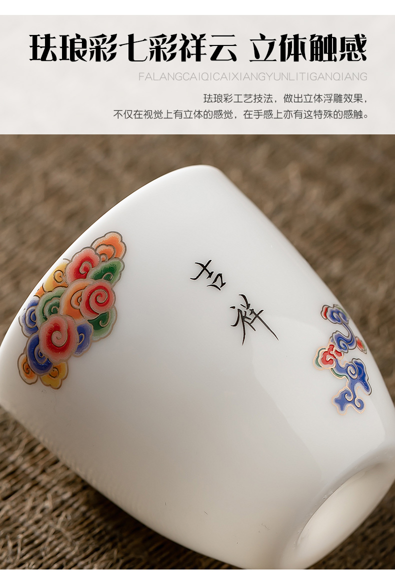 Xiangyun delight in dehua white porcelain teacup master kung fu tea cups ceramic sample tea cup cup single CPU can be customized