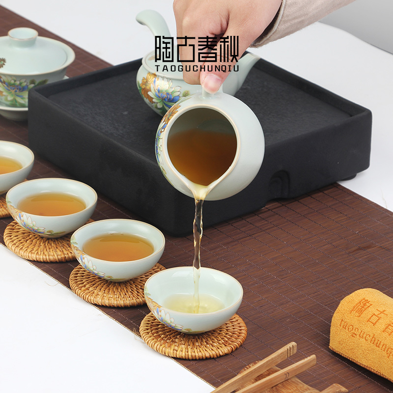 Stereo on household ceramics Japanese kung fu tea set your up tea side put the pot of tea of a complete set of gift box