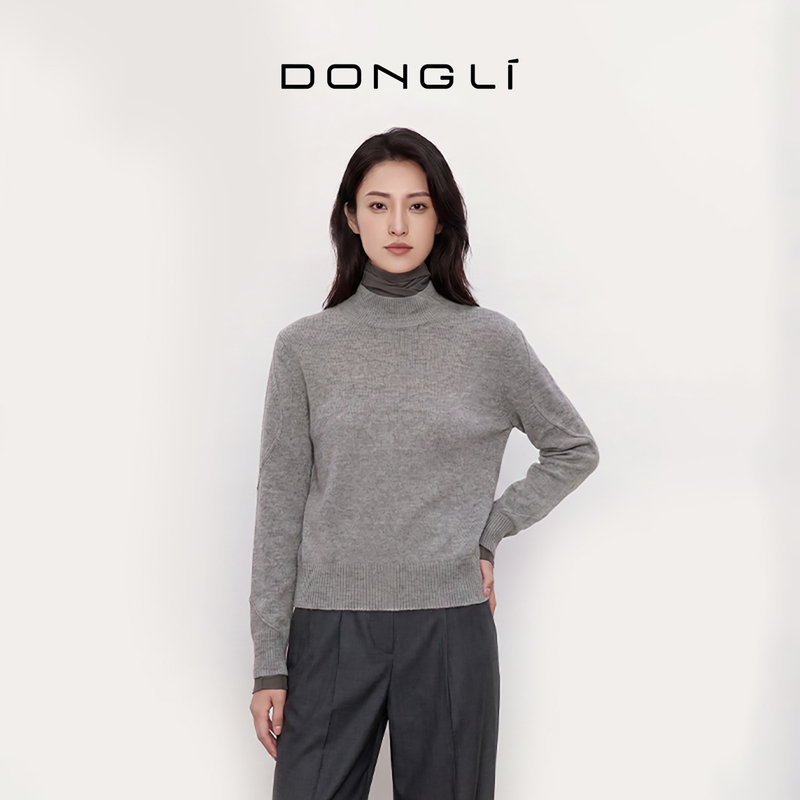 Dongli•Cashmere Spring and Autumn Half Turtleneck Pure Cashmere Pullover Women's Solid Color Knitted Sweater Hot Sale 4756