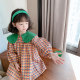 Girls plaid dress spring and autumn 2022 new children's foreign style princess dress girl baby children's long-sleeved skirt