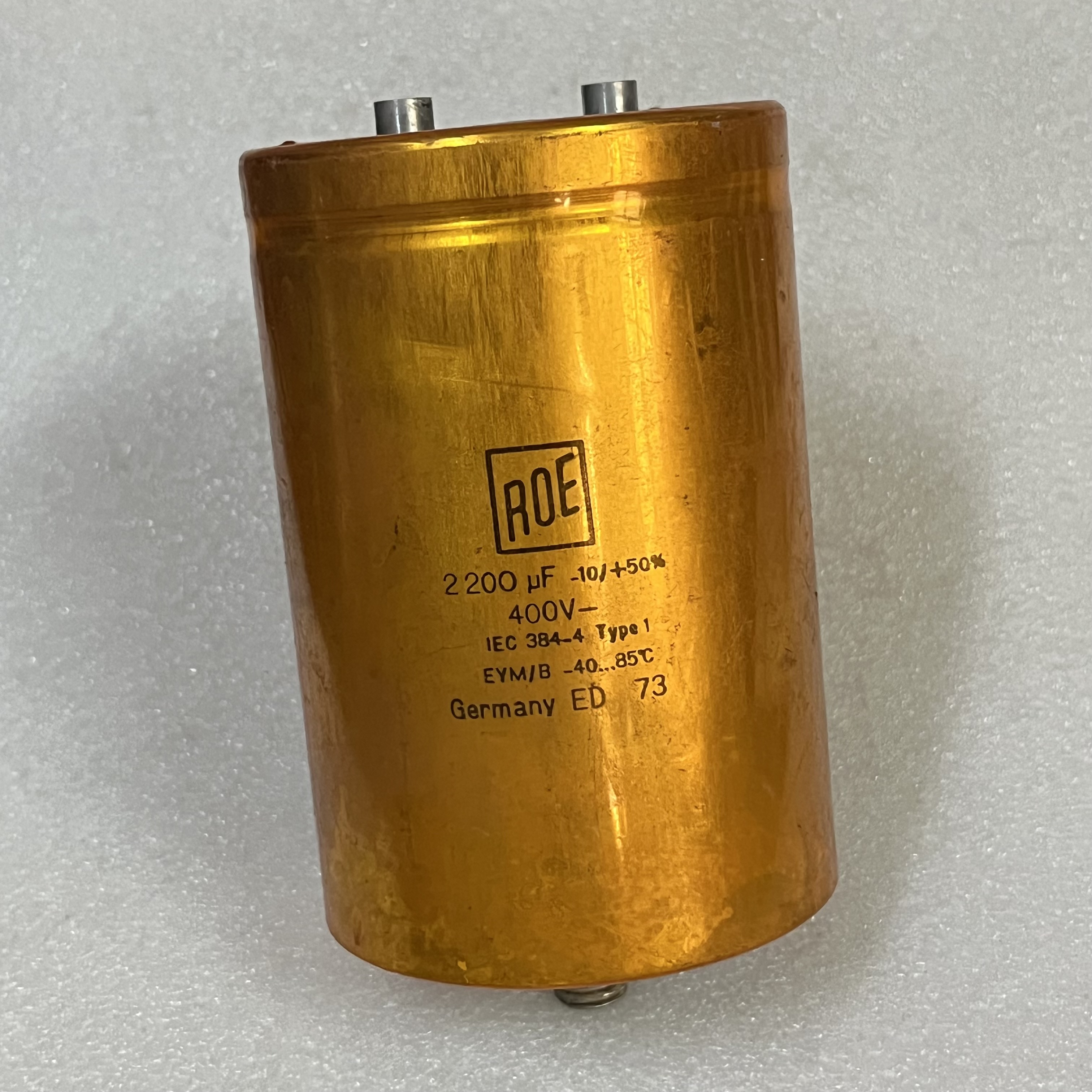 拆機德國ROE IEC384-4系列 2200UF 400V DC 膽機高壓濾波電解電容