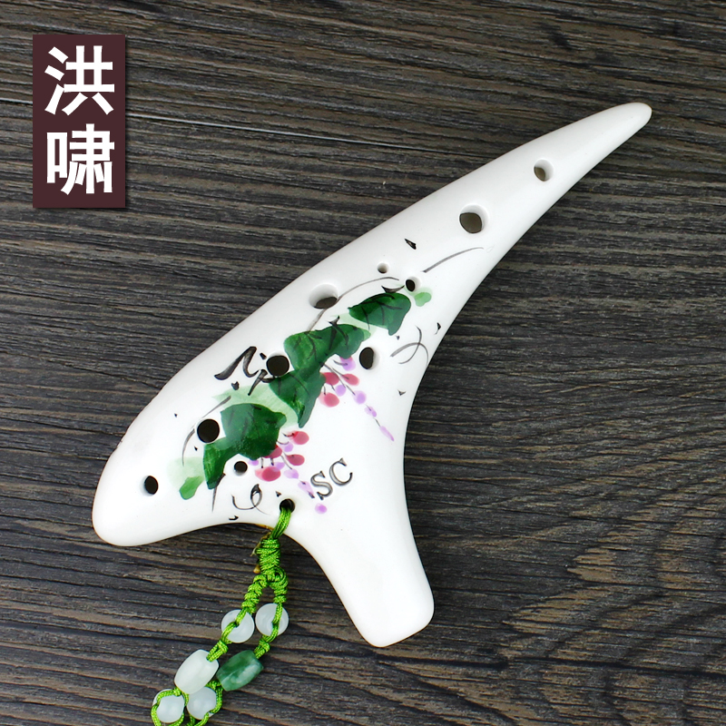 Hong Xiao Ocarina 12-hole treble C tone hand-painted sound quality 12-hole SC tone primary school teaching videos, etc