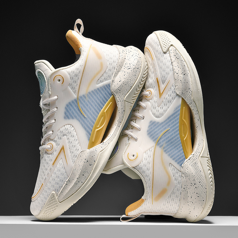 National Trend Basketball Shoes, Spring Breathable Men's Shoes, Youth Professional Training Shoes, Friction Sound, Non-Slip Children's Sports Shoes for Men