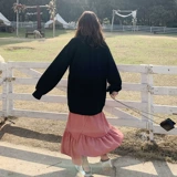 Толстовка, осеннее демисезонное платье, длинная юбка, комплект, средней длины, 20 года, в корейском стиле, крой «рыбий хвост»