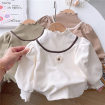 Bébé automne chargé avec sous-shirt la princesse collier agaric blouses bébé manches longues t-shirt enfant Nets pour le printemps et lautomne