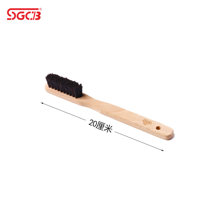 SGCB new grid multifunctional wooden brush short handle cleaning brush car steel ring tire wheel cleaning brush small