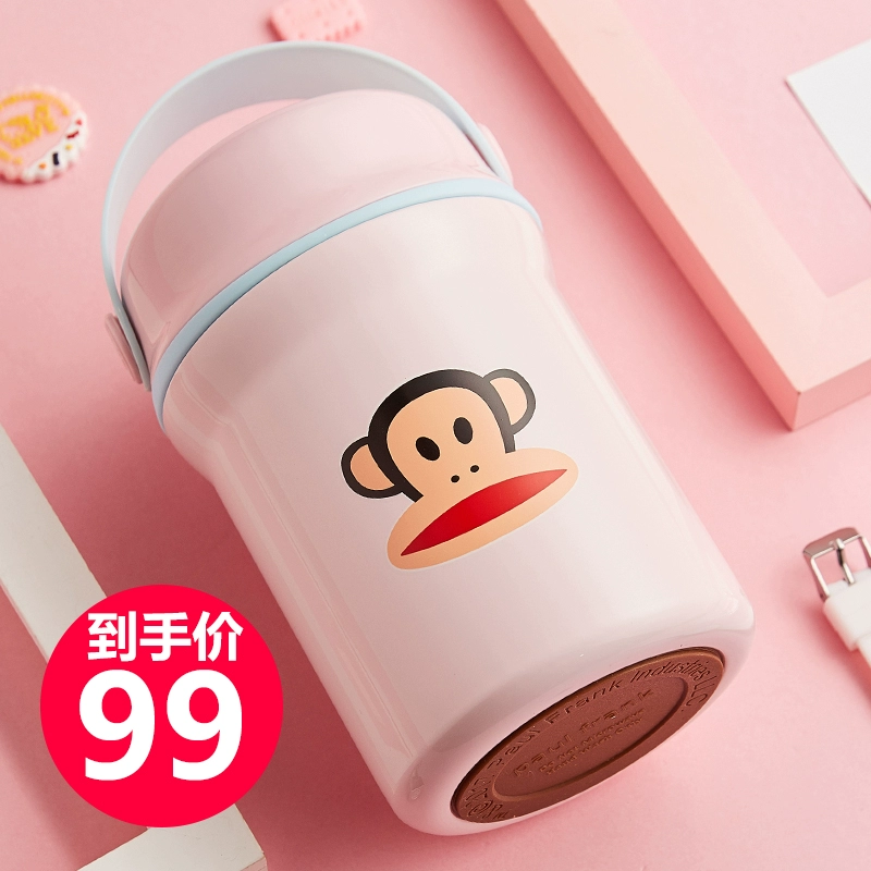 Big mouth Monkey Braised Beaker Super Long cách nhiệt Cháo cháo Thùng cách nhiệt với hộp ăn trưa Sinh viên Bento cách nhiệt Pot Smolder Beaker Office - Hộp cơm điện sưởi ấm