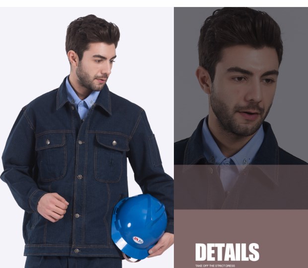 Mùa thu và mùa đông mới hàn áo dài tay phù hợp với nam cotton tự động sửa chữa quần áo denim vải dụng cụ cơ khí bộ đồ mặc nhà mùa hè