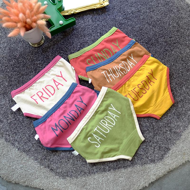 Hong Kong Korean children's underwear autumn and winter new big children's color matching boxer boys and girls cotton briefs - Taobao