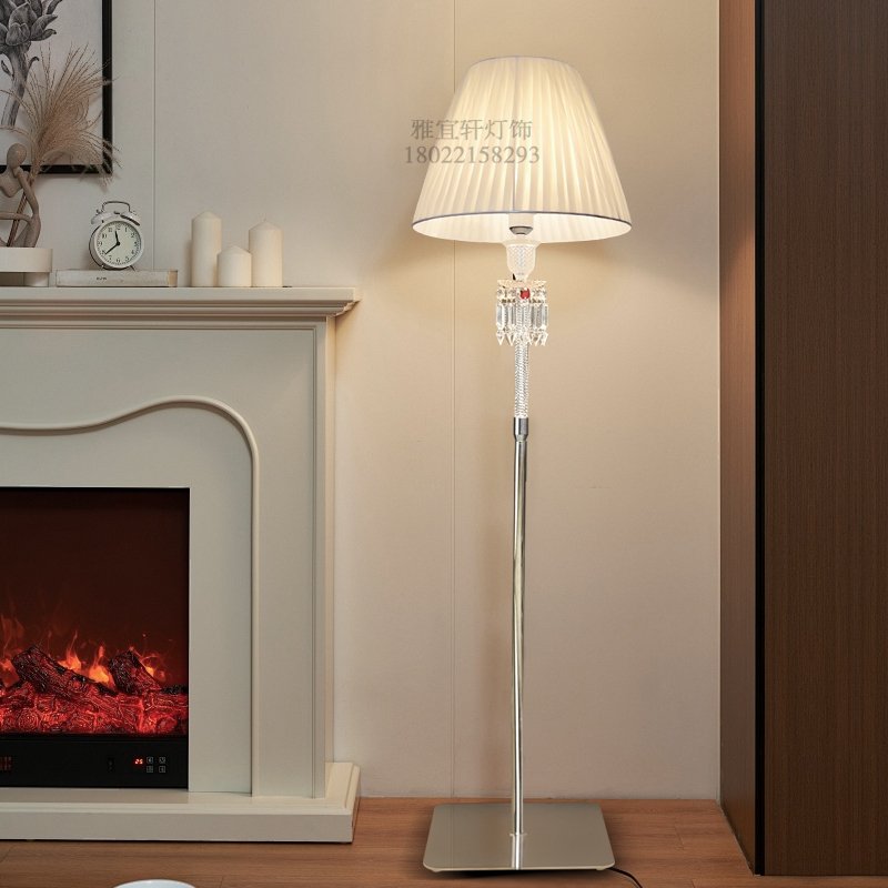 French Crystal Simple Floor Lamp Villa Living Room Decoration Living Room Sofa Next to Floor Lamp Bedroom Warm Floor Lamp