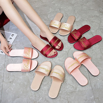 Embroidery 2022 new wedding bridesmaid slippers female bridal satin red slippers wedding bridal morning gown with shoewoman