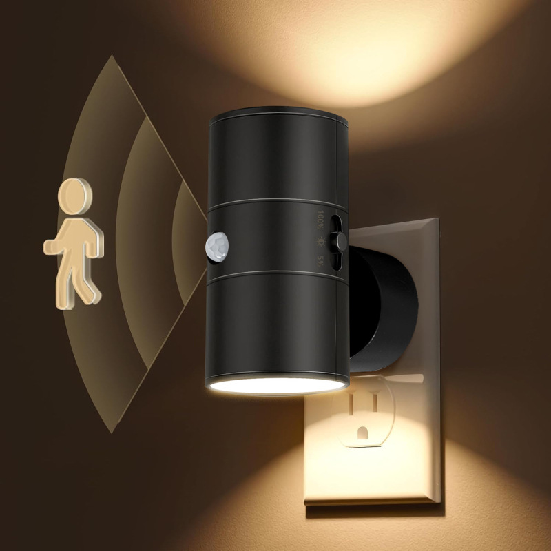 180-Degree Rotating Plug-In Human Motion Sensor Night Light Wall Lamp Led Ambient Light Dimmable Radar 360-Degree 180-Degree Rotating Plug-In Human Motion Sensor Night Light Wall Lamp Led Ambient Light Dimmable Radar 360-Degree