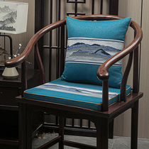 New Chinese chair cushion 50X40 detachable washing cotton linen striped non-slip dining chair cushion wood sofa sponge cushion set to do