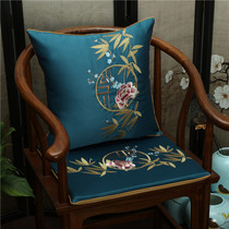 Chinese style circle chair cushion brocade embroidered embroidered with removable Chinese wind red solid wood sofa cushion table flag armrest set for 50X40