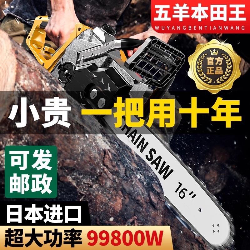 輸入オリジナル家庭用220Vコード付き電動チェーンソー、木材切断用、高出力電動チェーンソー、切断鋸、伐採鋸