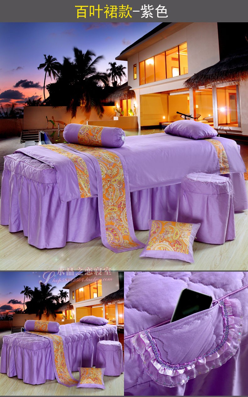 All-bông denim bedspread thẩm mỹ viện Body massage giường điều trị bao gồm một gia đình bốn Customizable châu Âu - Trang bị tấm ra giường spa
