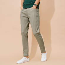 Leisure pants men's store has had repeat customers in thousands of sizes. Leisure pants, long pants, small feet, men's summer Korean version slim fit, versatile, men's pure cotton washed elastic tapered pants trend