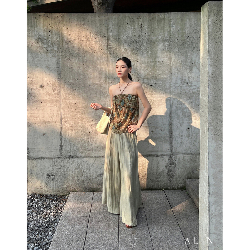 Alin【Qing'An Qinghe】Linen Old Money Style Casual Pants for Women Summer Textured Pleated Lazy Wide-Leg Pants Al6Nsk25 Alin【Qing'An Qinghe】Linen Old Money Style Casual Pants for Women Summer Textured Pleated Lazy Wide-Leg Pants Al6Nsk25