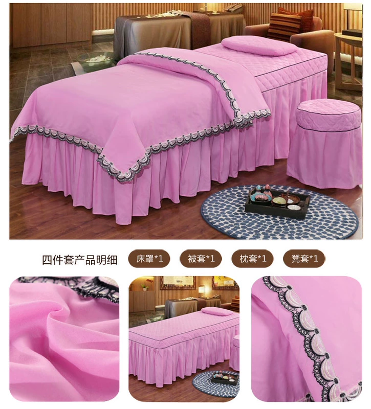 gia đình châu Âu bốn đơn giản bông bedspread vẻ đẹp thẩm mỹ viện massage giường điều trị khăn trải giường bìa gia đình bốn có thể được tùy chỉnh - Trang bị tấm