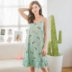 Cô gái sling nightdress mùa hè nhỏ nhắn S code nhỏ đồ ngủ sinh viên cotton dễ thương váy mỏng