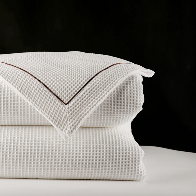 Exhibition Hall Model Room Furniture Set with White Waffle Texture Four-Piece Bedding Set, Designer Style Exhibition Hall Model Room Furniture Set with White Waffle Texture Four-Piece Bedding Set, Designer Style