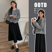 High-end 2023 New Autumn and Winter Maternity Xiaoxiangfeng Woolen Jacket Dress Maternity Suit Loose and Slim