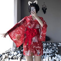 Sexy pajamas womens 2022 new high-end emotional tone hot Japanese kimono pure desire nightdress emotional underwear summer