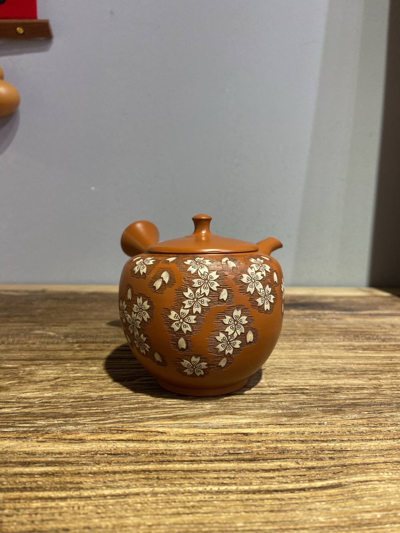 茶注7 手捻 火襷 玉獅子】間野弥平 共箱 e1668 常滑名工 間野弥平 作