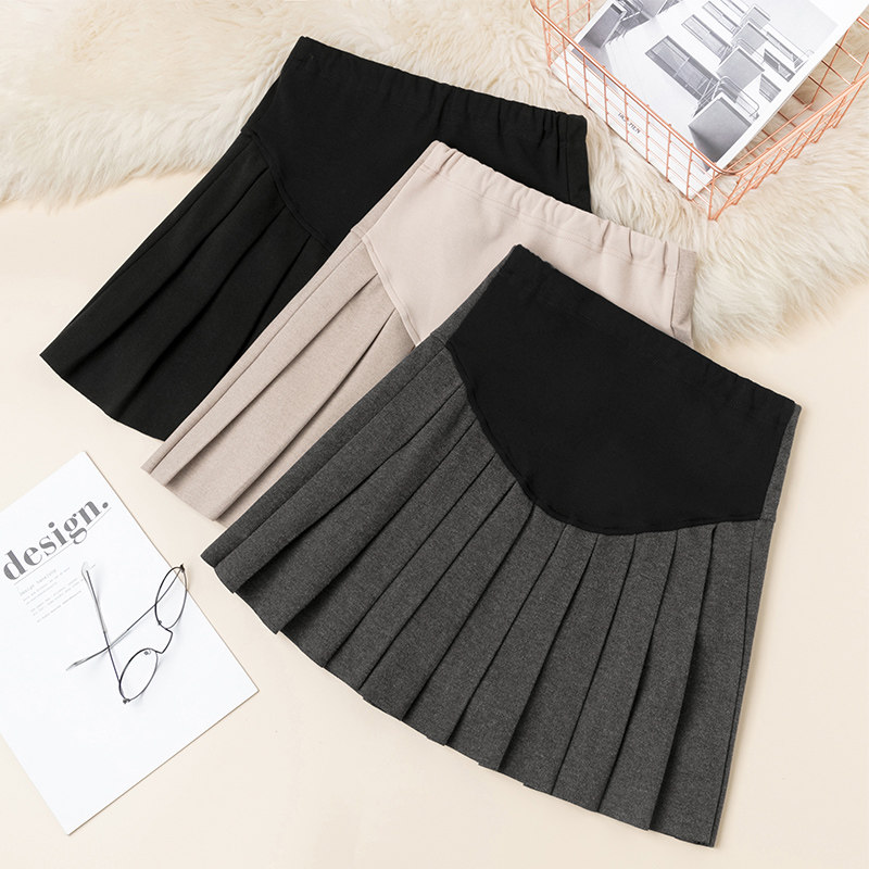Maternity skirt spring outside wear pleated belly skirt spring and autumn 2021 new maternity skirt spring dress maternity short skirt