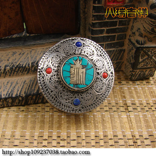 Nepal hand-made white copper filigree ten-phase free Gawu box amulet