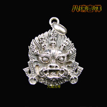 Nepal 925 Silver Handmade Mahagala Head Pendant Pendant Amulet