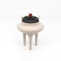 Lushuishanfang Qingzhuoyue kiln celadon rice yellow glaze Ming style high foot stove tea ceremony incense burner incense path Ware