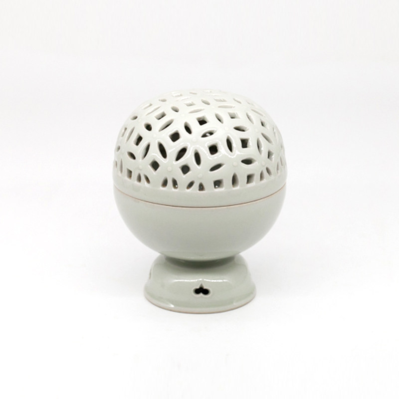 Lushuishanfang Qingzhuo Furnace Smoke Green Glaze Song-style carved ball type incense burner incense path aromatherapy