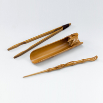 Lushuishanfang Taiwan handmade bamboo carving tea device Liao Yi male arrow bamboo teaspoon set