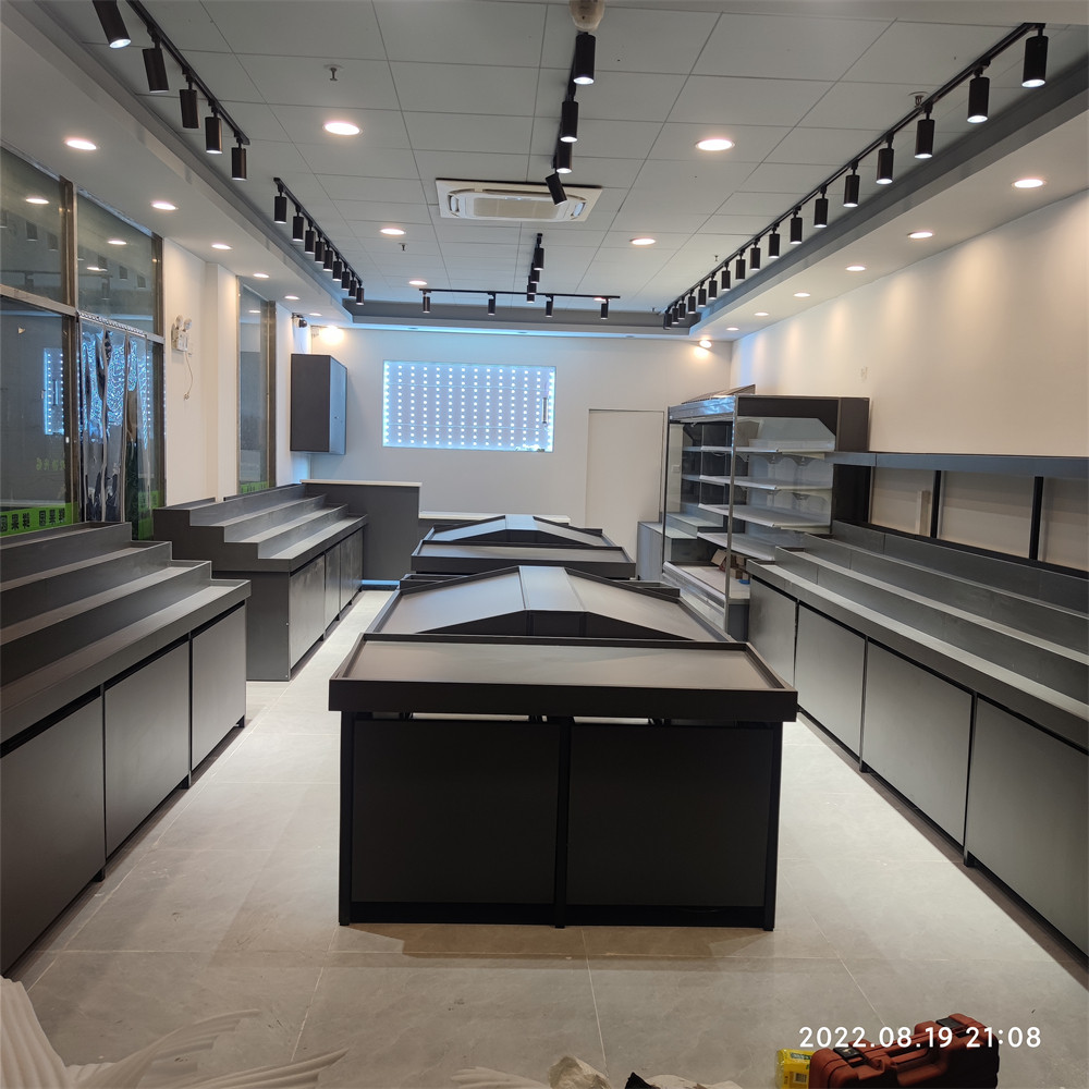 Customized fruit store steps-staircase fruit shelf creative multilayer display cabinet fruit and vegetable steel net red