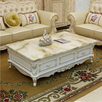 European coffee table marble wood carved tea table coffee table TV cabinet combination Tea Table simple living room small apartment