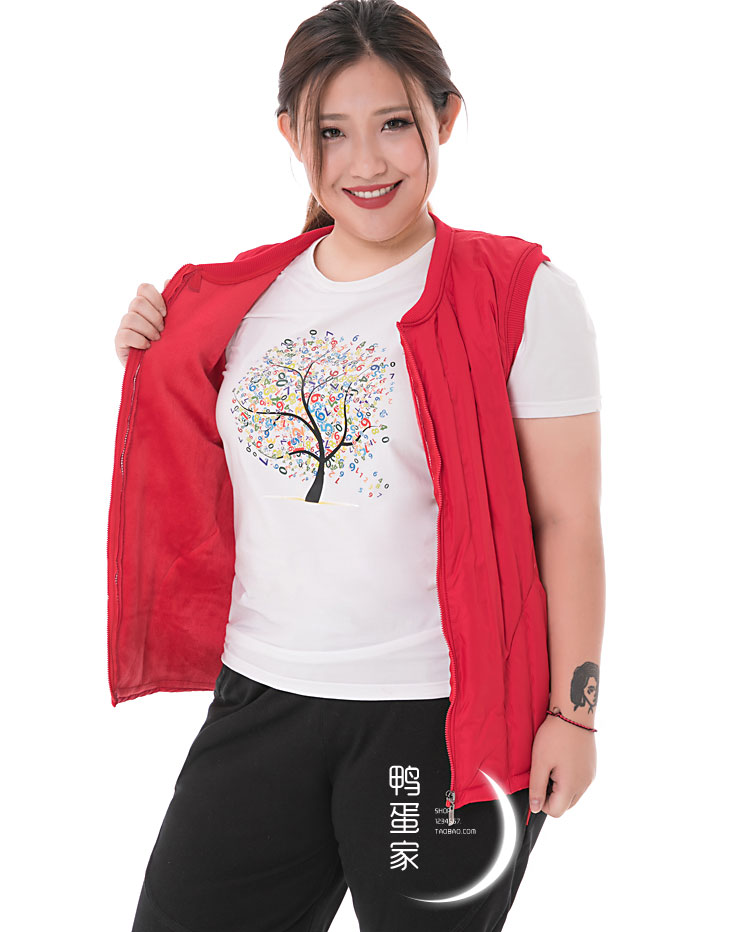 Áo vest nữ cỡ lớn mm cộng với phân bón 200 kg xuống áo vest cotton ngắn phần trung niên chị béo cộng với nhung áo khoác nữ form rộng