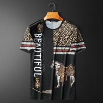 Summer new men short sleeves T-shirt trendy tide sign round neckline for mens pure cotton sashimi and casual compassionate blouses