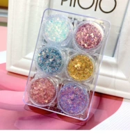 Блестки для ногтей, 6 цветов, комплект