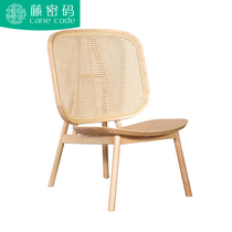 Nordic solid wood dining chair negotiation chair simple medieval back chair hotel B & B Net red leisure rattan chair ins